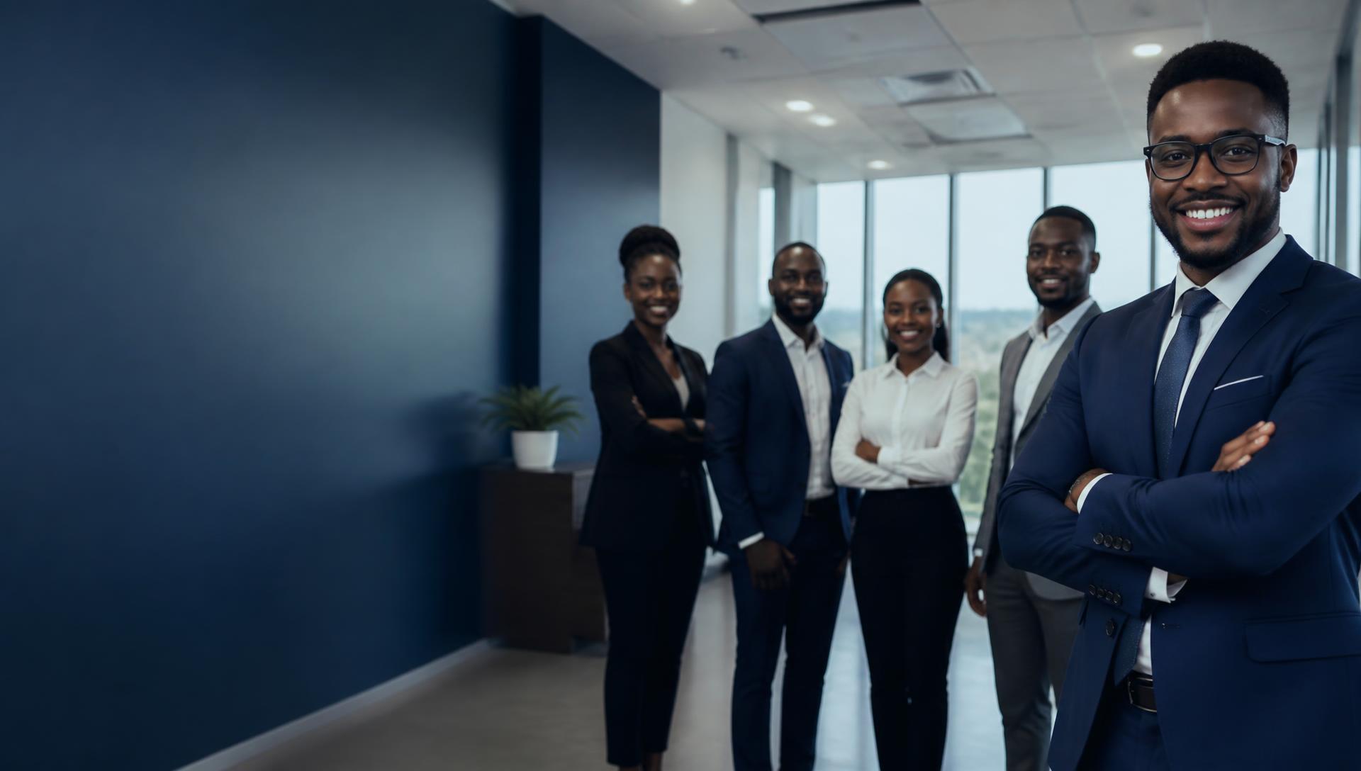 Liberian professionals in a modern Monrovia office